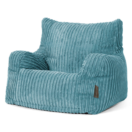 Teens Bean Bag Armchair 6-14 yr - Cord Aegean Blue 02