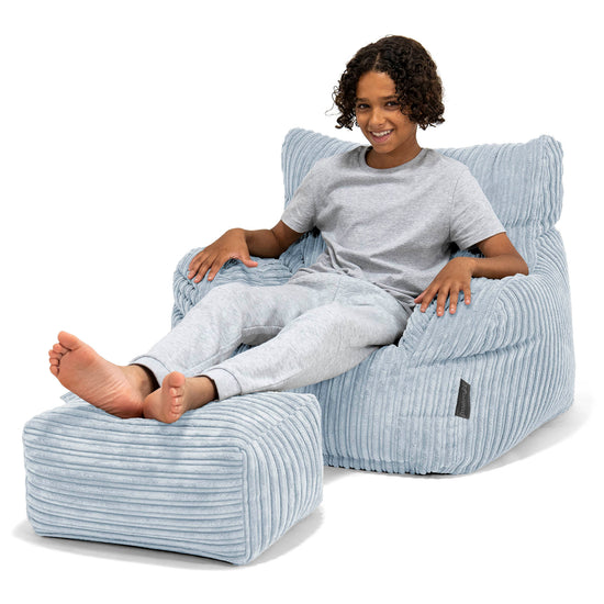 Teens Bean Bag Armchair 6-14 yr - Cord Baby Blue 01