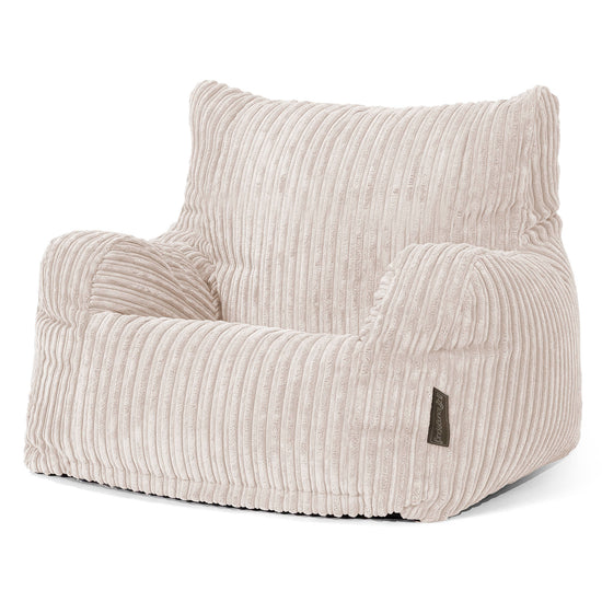 Teens Bean Bag Armchair 6-14 yr - Cord Ivory 02