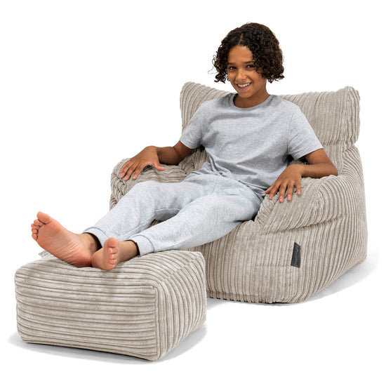 Teens Bean Bag Armchair 6-14 yr - Cord Mink 01