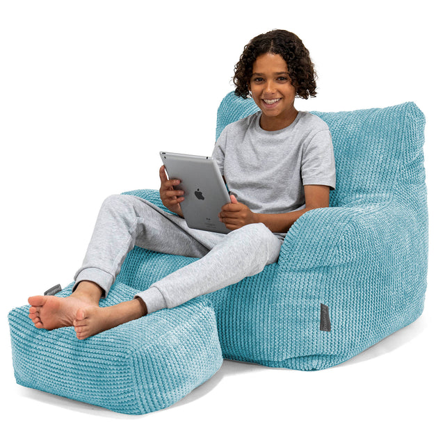 Teens Bean Bag Armchair 6-14 yr - Pom Pom Aegean 01