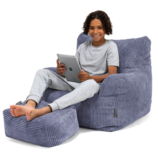 Teens Bean Bag Armchair 6-14 yr - Pom Pom Purple 01