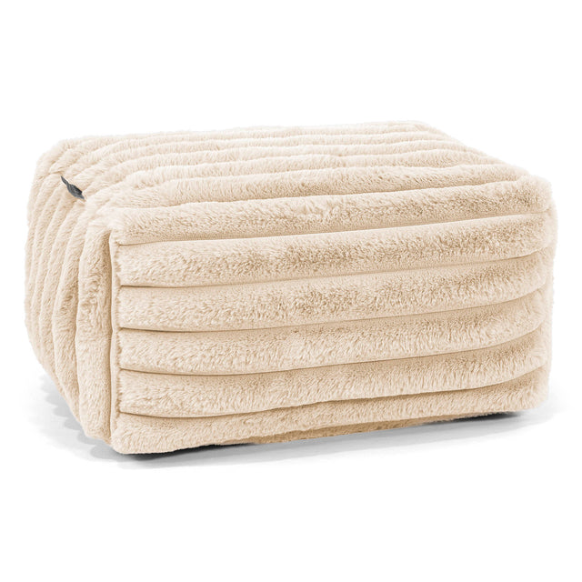 Small Footstool - Ultra Plush Cord Cream 01
