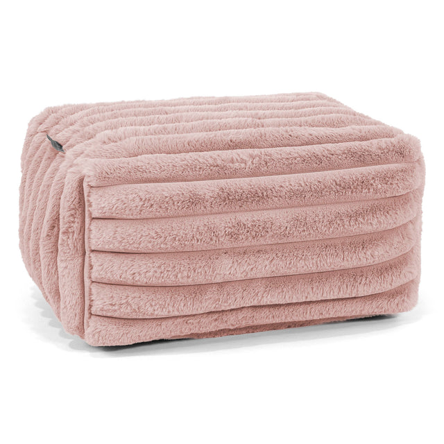 Small Footstool - Ultra Plush Cord Dusty Pink 01
