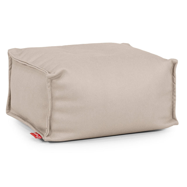 Small Footstool - Vegan Leather Ivory 01