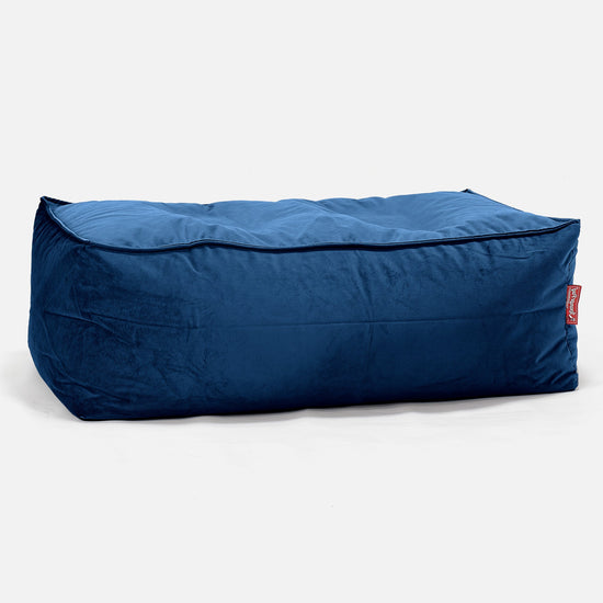 Large Footstool - Velvet Midnight Blue 01