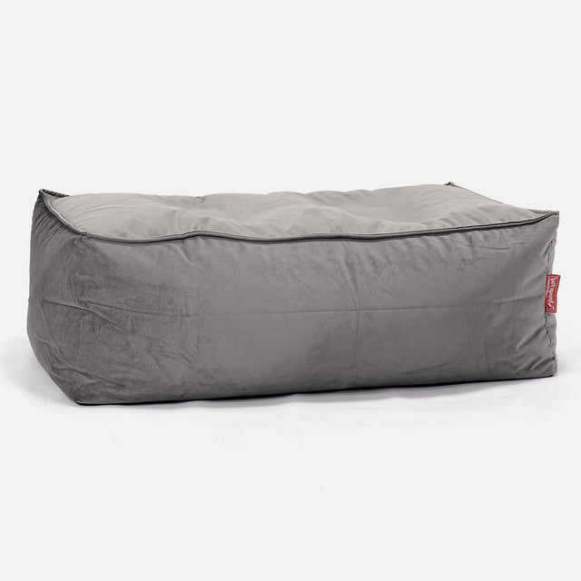 CloudSac 100 Memory Foam Footstool - Velvet Silver 01