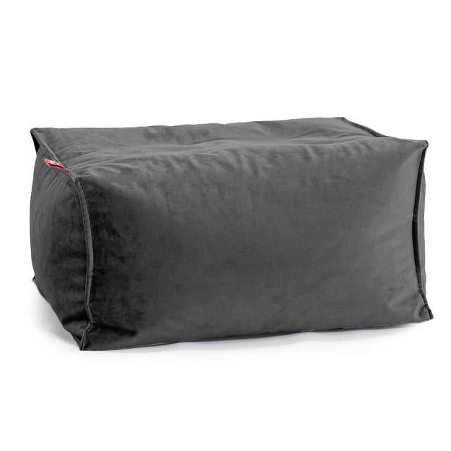 Small Footstool - Velvet Graphite Grey 01