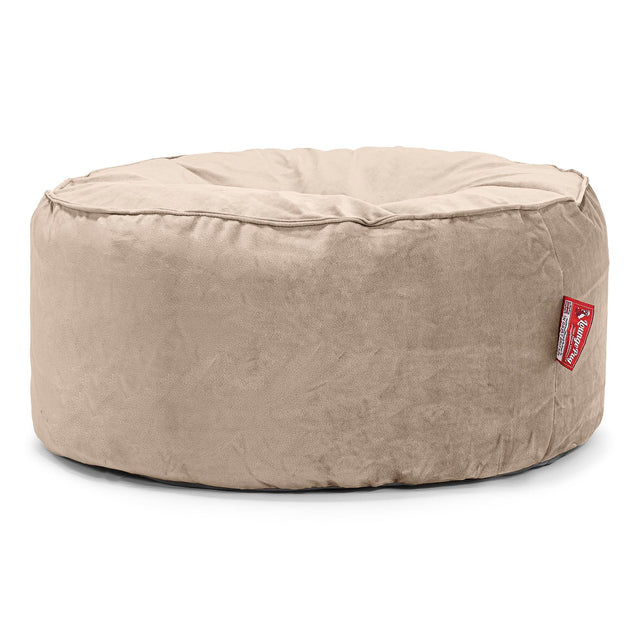Large Round Pouffe - Velvet Mink 01