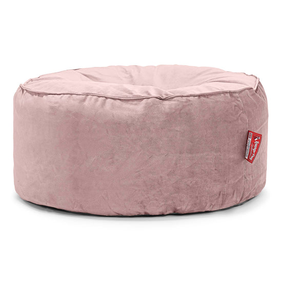 Large Round Pouffe - Velvet Rose Pink 01