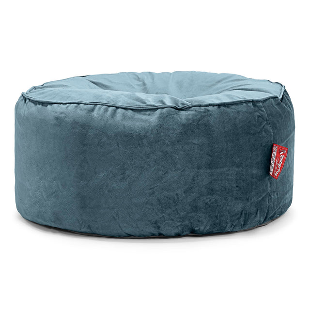 Large Round Pouffe - Velvet Teal 01