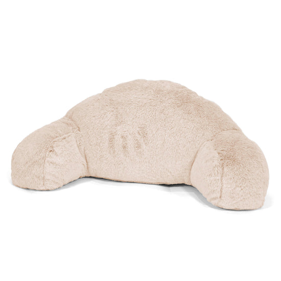 Children's High Back Support Cuddle Cushion - Fluffy Faux Fur Rabbit White 01