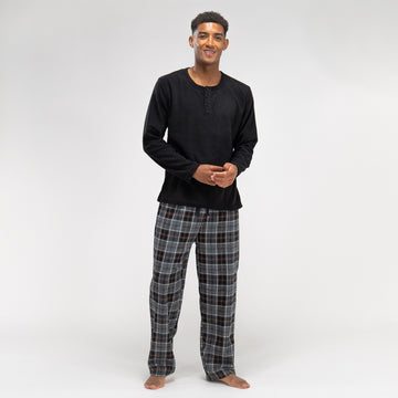 Men's Black Check Pyjamas 01