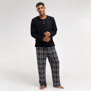 Men's Black Check Pyjamas 03