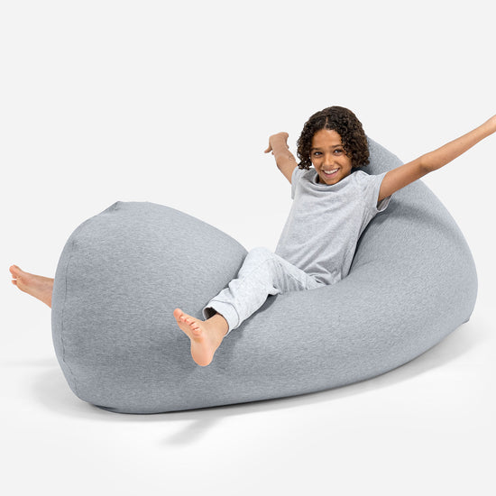 Grande XL Bean Bag - Stretchy Cotton Light Grey 05