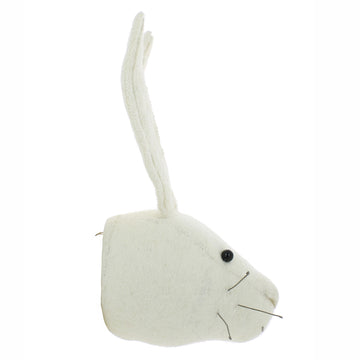 Mini White Bunny Head Wall Mount 03