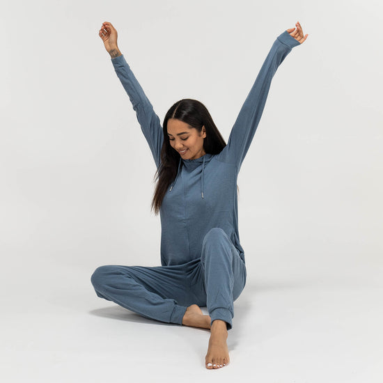 Women's Blue Jersey Onesie 05