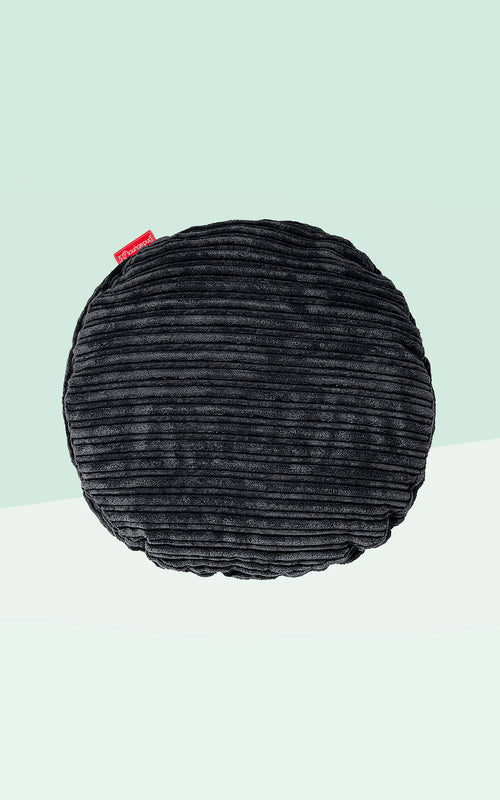 Round Scatter Cushion Cover 50cm Cord Black