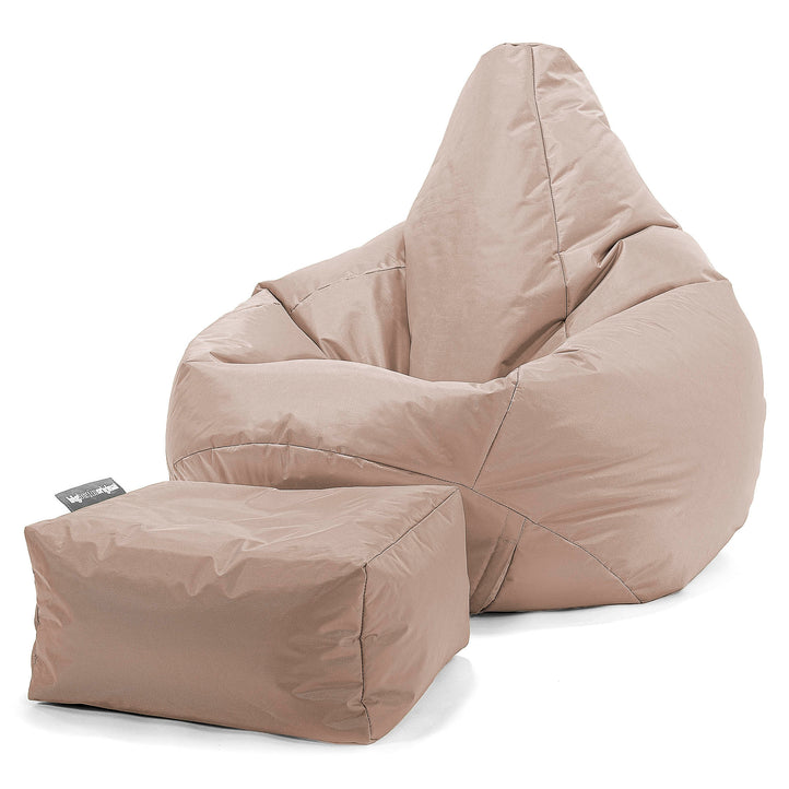 Outdoor Highback Bean Bag Chair - SmartCanvas™ Beige