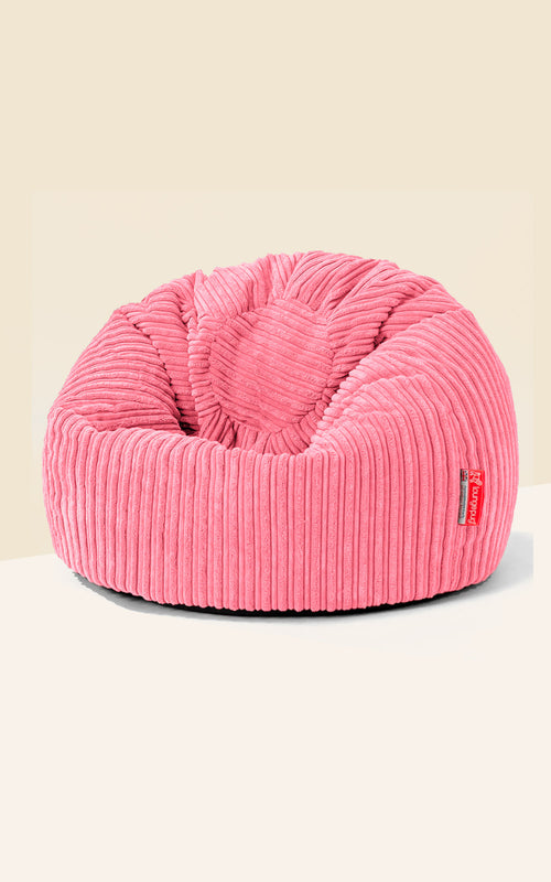 Lounge Pug Kids Gaming Chair Bean Bag Cord Aegean Blue Highback