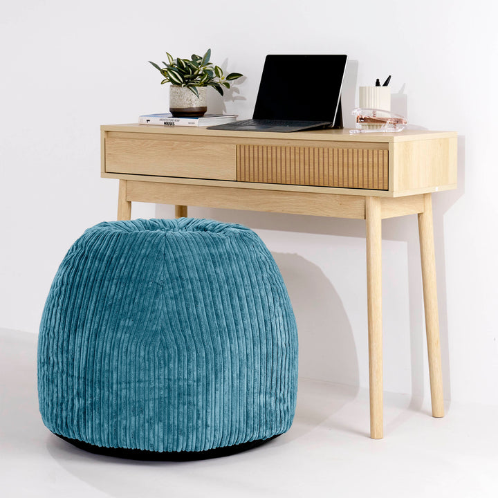 Desk Chair Pouf - Cord Aegean Blue 02