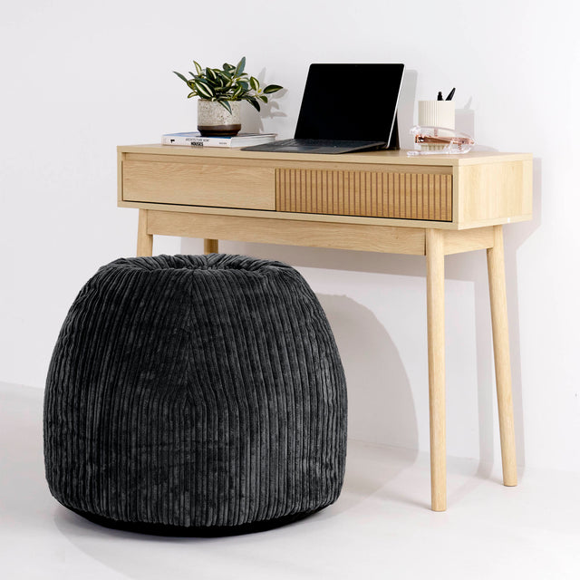 Desk Chair Pouf - Cord Black 02