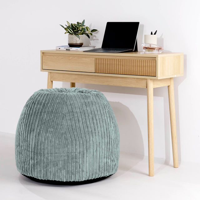 Desk Chair Pouf - Cord Mint Green 02