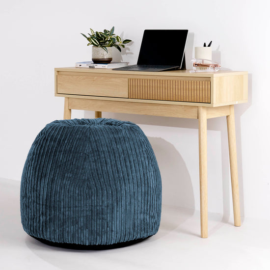 Desk Chair Pouf - Cord Navy Blue 02