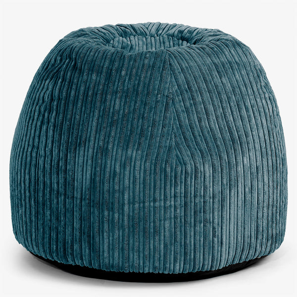 Desk Chair Pouf - Cord Teal Blue 01