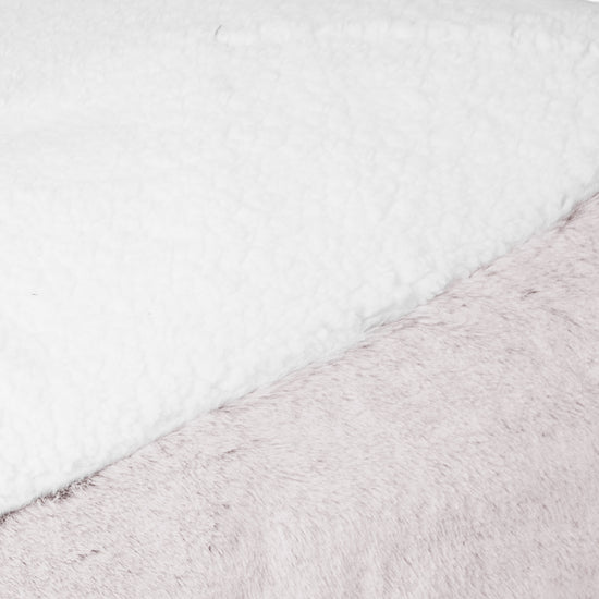 Sloucher Medium Dog Bed - Fluffy Faux Fur Rabbit Dusty Pink 03