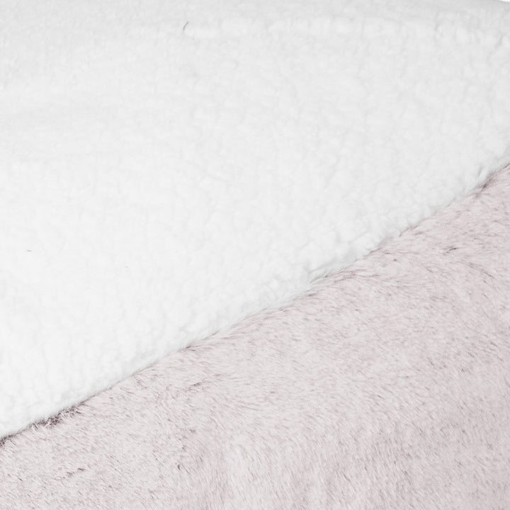 Sloucher Medium Dog Bed - Fluffy Faux Fur Rabbit Dusty Pink 03