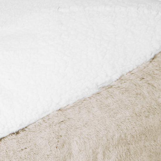 Sloucher Medium Dog Bed - Fluffy Faux Fur Rabbit Golden Brown 03