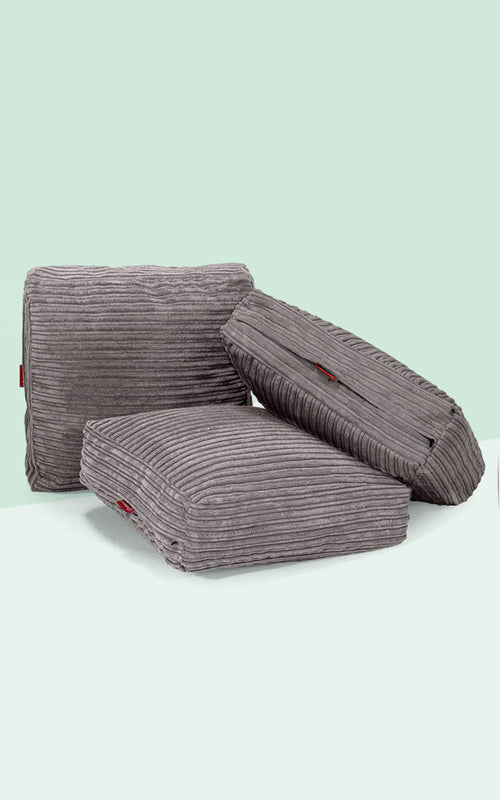 Large Floor Cushion Cord Graphite Grey