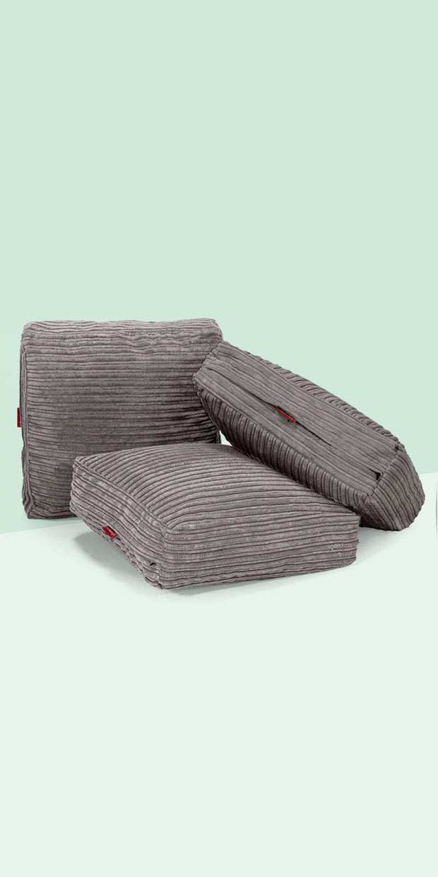 Large Floor Cushion Cord Graphite Grey