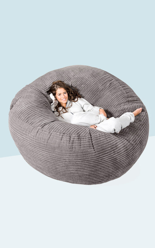 Mega Mammoth Bean Bag Sofa Cord Graphite Grey