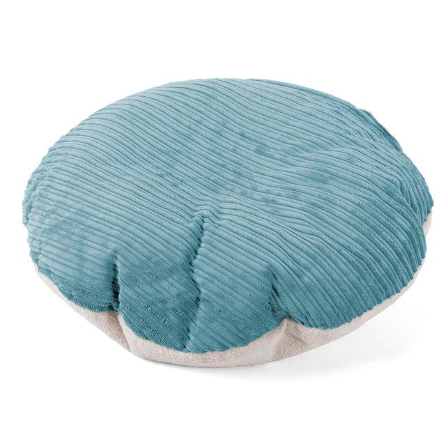 Flexforma Kids Round Floor Cushion Bean Bag 1-3 yr - Boucle & Cord Aegean Blue 01