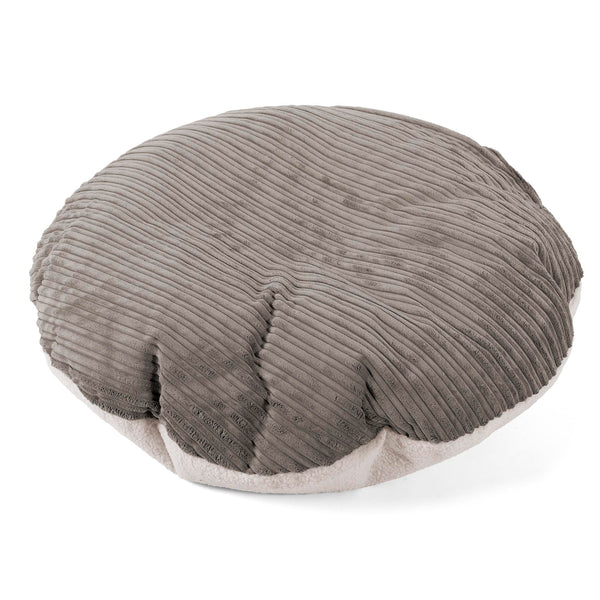 Flexforma Kids Round Floor Cushion Bean Bag 1-3 yr - Boucle & Cord Graphite Grey 01