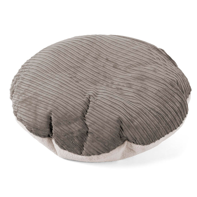 Flexforma Kids Round Floor Cushion Bean Bag 1-3 yr - Boucle & Cord Graphite Grey 01