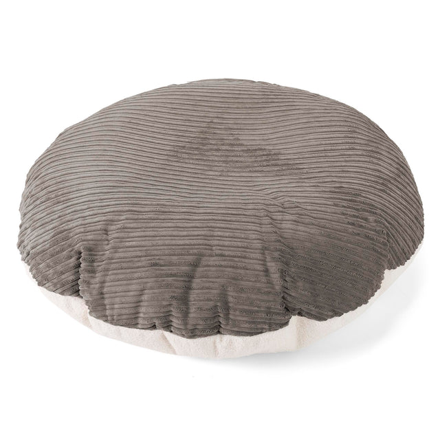 Flexforma Junior Children's Round Floor Cushion Bean Bag 2-14 yr - Boucle & Cord Graphite Grey 01