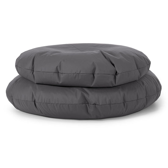 Flexforma Junior Children's Round Floor Cushion Bean Bag 2-14 yr - Easy Clean Dark Grey 01