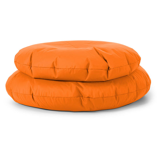 Flexforma Junior Children's Round Floor Cushion Bean Bag 2-14 yr - Easy Clean Orange 01