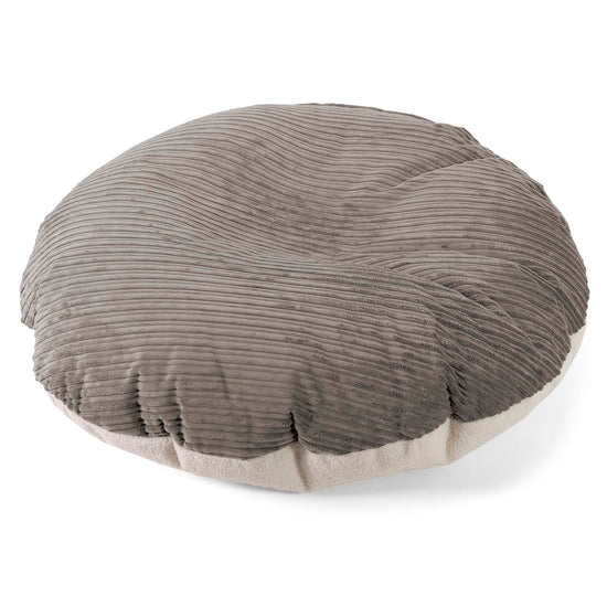Flexforma Adult Round Floor Cushion Bean Bag - Boucle & Cord Graphite Grey 01