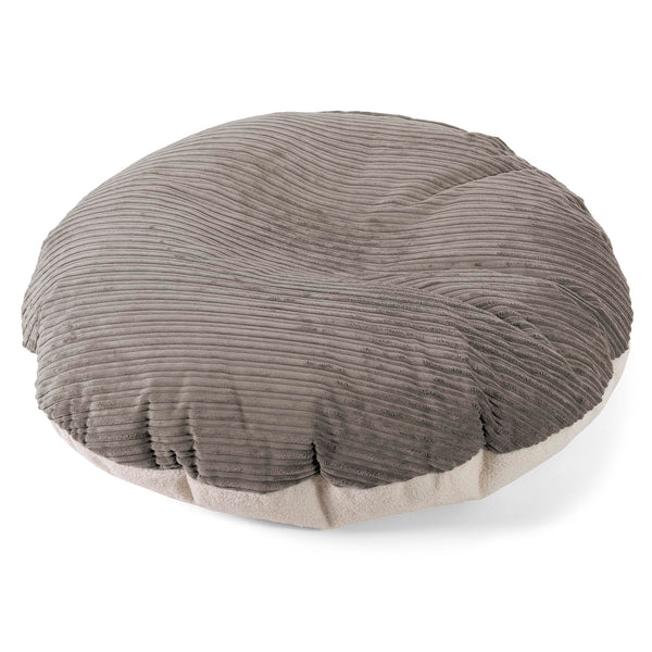 Flexforma Adult Round Floor Cushion Bean Bag - Boucle & Cord Graphite Grey 01