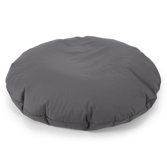 Flexforma Adult Round Floor Cushion Bean Bag - Easy Clean Dark Grey 03