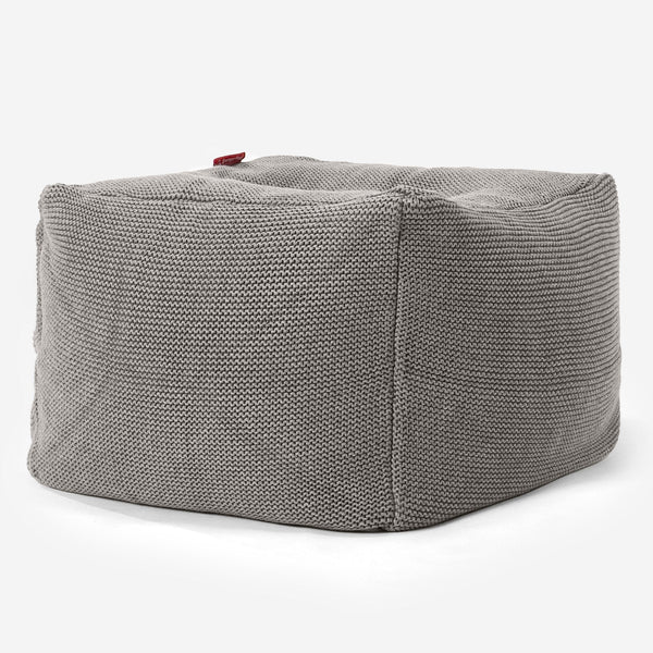 Chunky Knit Footstool Pouffe COVER ONLY - Replacement Bean Bag Cover Fabric Close-up Image