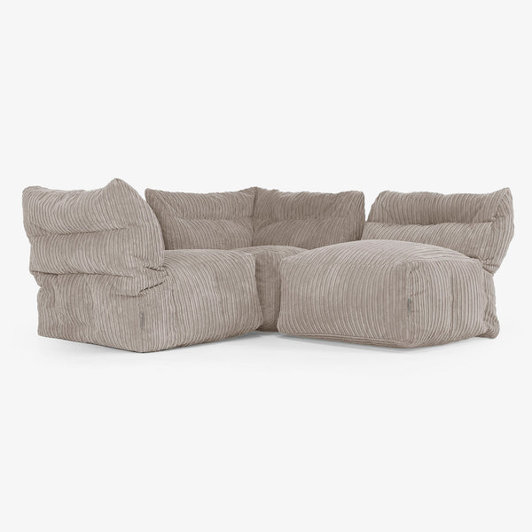 3 Piece Multi Modular Sofa Set - Cord Dovetail Grey 04