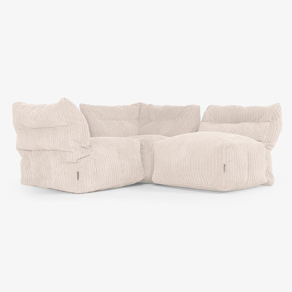 3 Piece Multi Modular Sofa Set - Cord Ivory 04