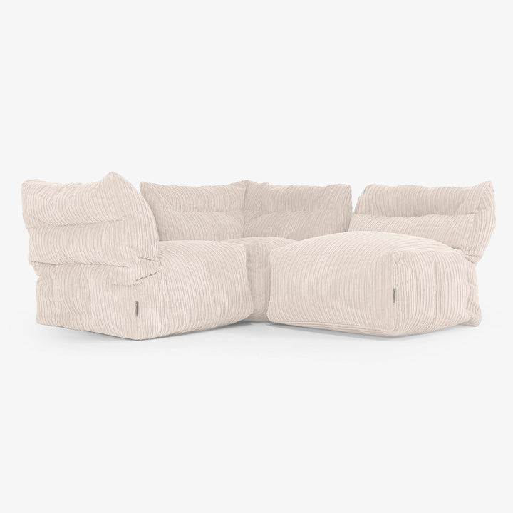 3 Piece Multi Modular Sofa Set - Cord Ivory 01