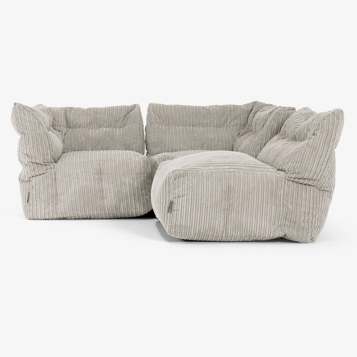 3 Piece Multi Modular Sofa Set - Cord Mink 02