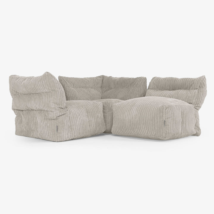 3 Piece Multi Modular Sofa Set - Cord Mink 01